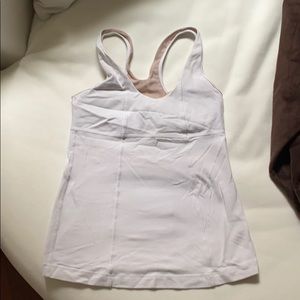 Lululemon White Workout Top w/Built-in Bra